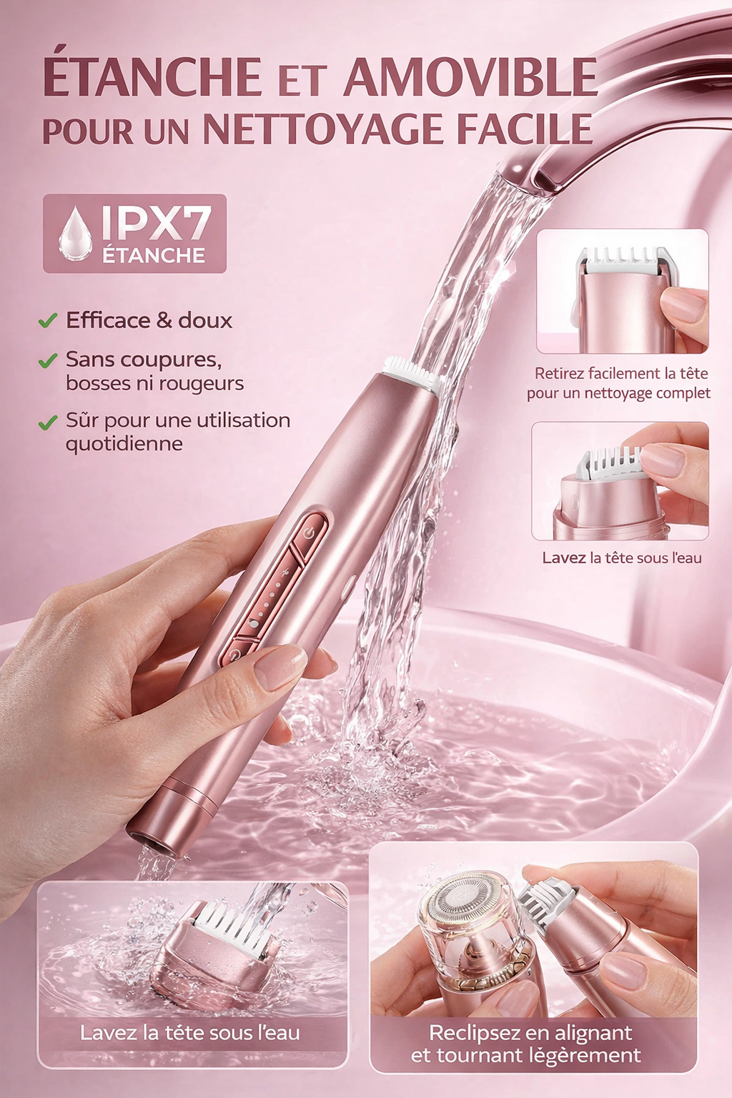 Tondeuse bikini 2 en 1 indolore